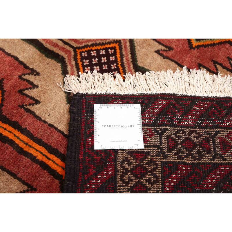 ECARPETGALLERY Hand-knotted Baluch Tan Wool Rug - 3'7 x 6'0