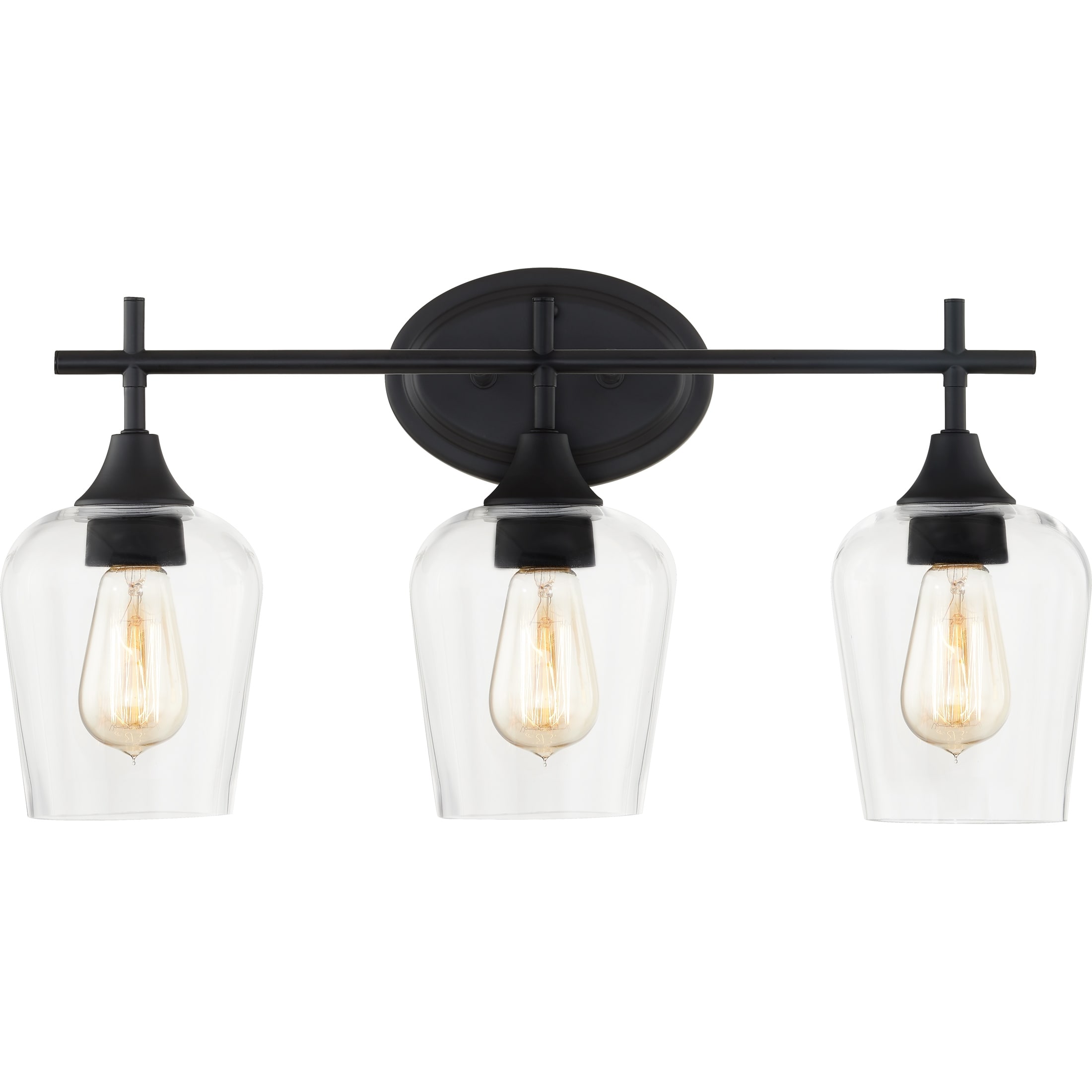 Temple 3-Light Matte Black Vanity Light