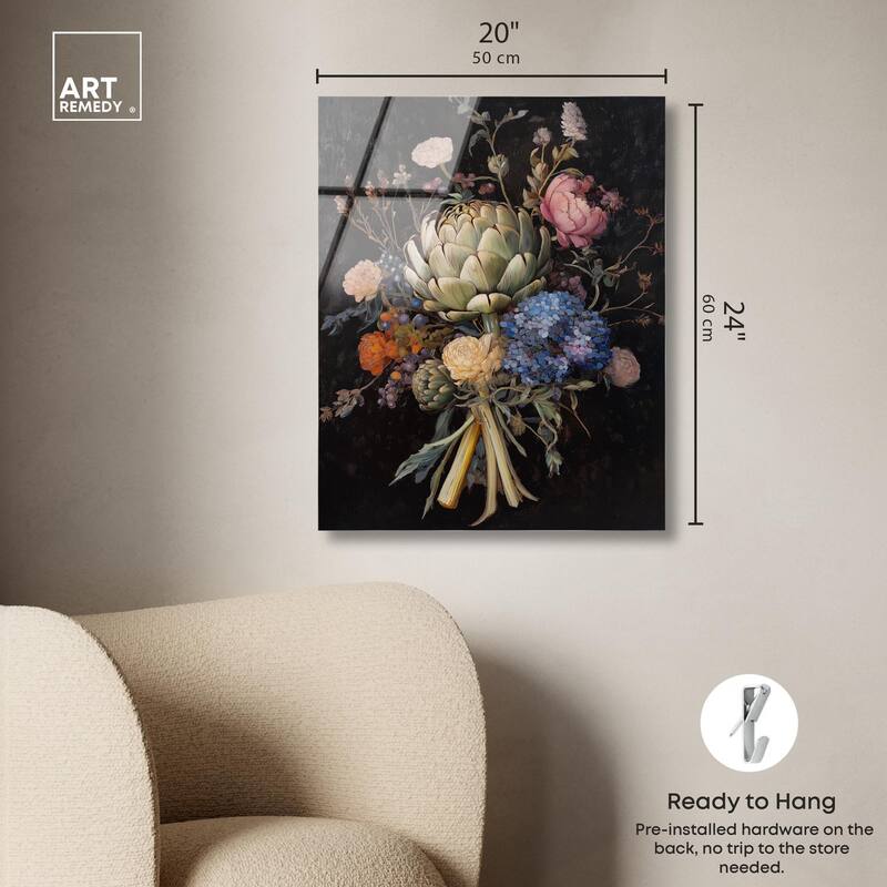 Moody Artichoke II Acrylic by Art Remedy, Ready to Hang