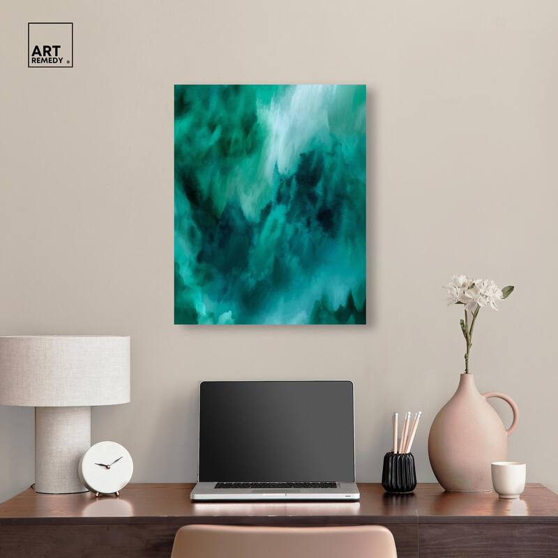 Textured Teal I Canvas by Art Remedy, Gallery Wrapped