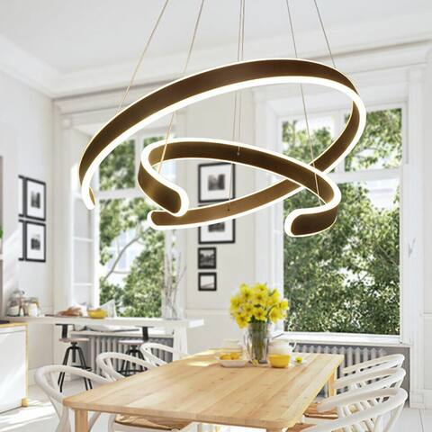 Modern Circle Ring LED Ceiling Lighting Pendant Lights - D15.7+23.6 inches