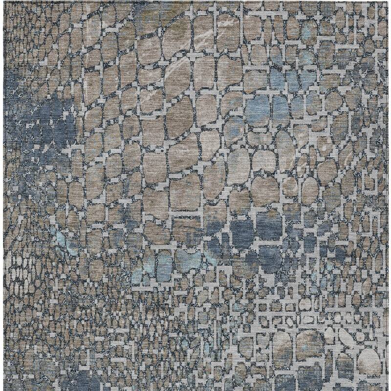 HomeRoots Abstract Transitional Rectangle Outdoor Rug