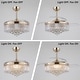 preview thumbnail 39 of 43, Kviflon 48'' Crystal Ceiling Fan with Lights and Remote 6 Speed, 3 Light Change Retractable Blades Chandelier Ceiling Fan