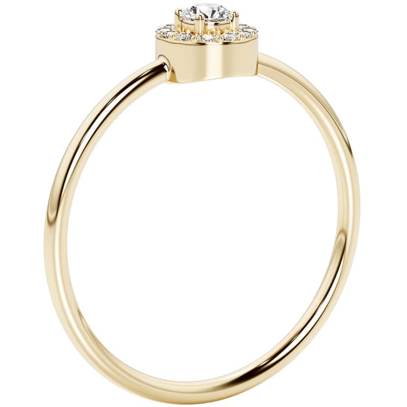 14k Gold Plated Sterling Silver Lab Diamond 1/10 ct Stacking Ring Band