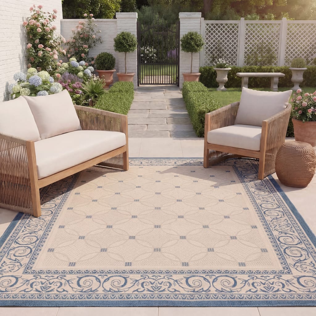 SAFAVIEH, Courtyard Vahbie Waterproof Patio Backyard Rug