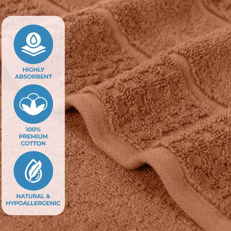 Superior Napa Zero Twist Cotton Waffle 3 Piece Bathroom Towel Set