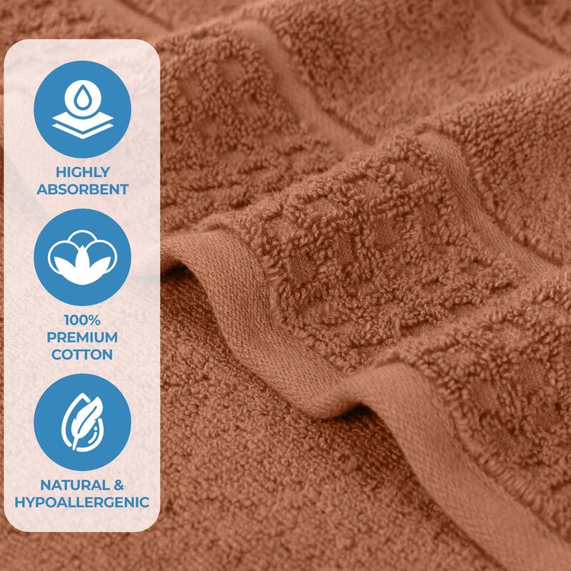 Superior Napa Zero Twist Cotton Waffle 6 Piece Bathroom Towel Set