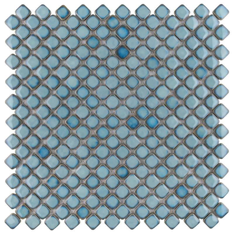 Merola Tile Hudson Diamond Marine 12-1/4" x 12-3/8" Porcelain Floor and Wall Tile