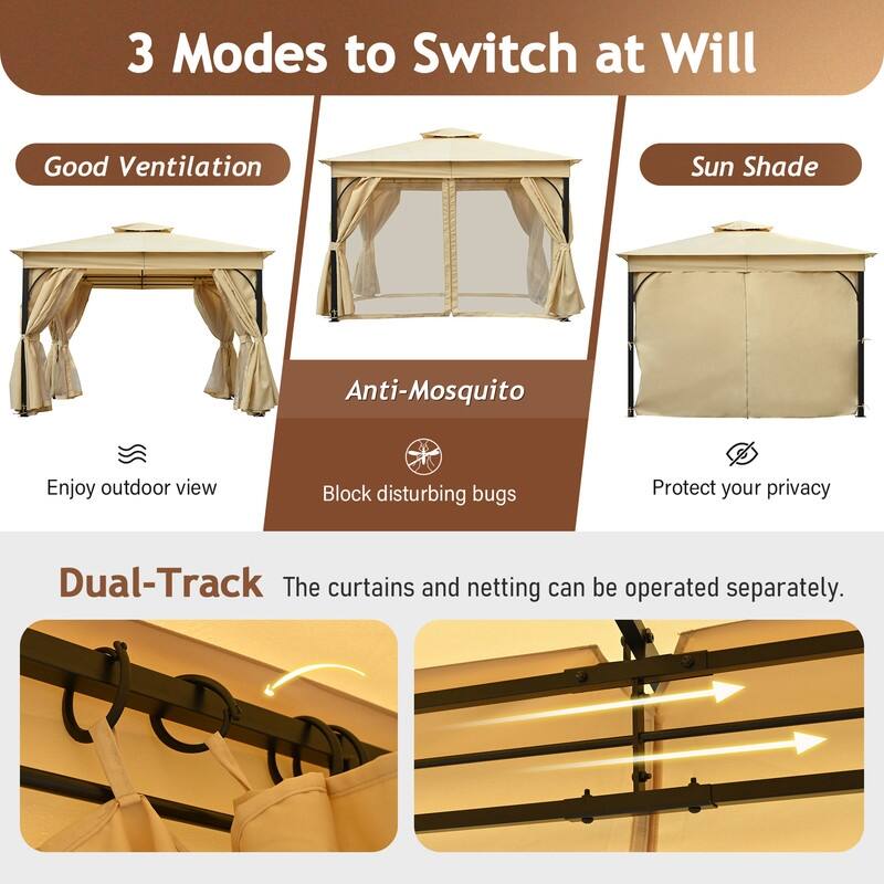 Spruce & Spring Outdoor Gazebo Tent with Double Roofs
