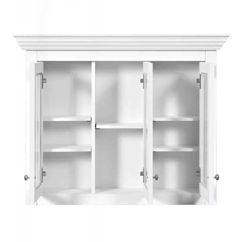 Versatile Bathroom Wall-Mounted Cabinet with Adjustable Shelves and Stylish Mirror