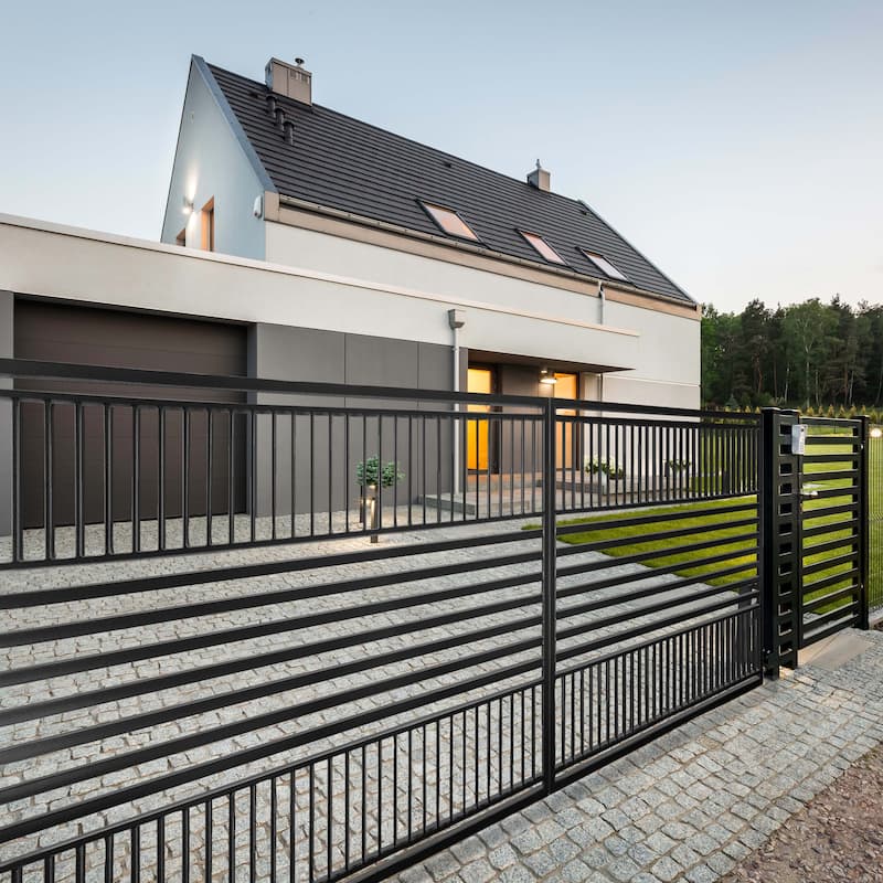 ALEKO Barcelona Style 14 ft Steel Dual Swing Garden Driveway Gate with Opener