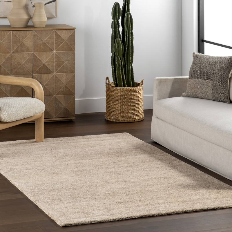 Nuloom Citra Solid Wool Area Rug - 6' x 9' - Tan