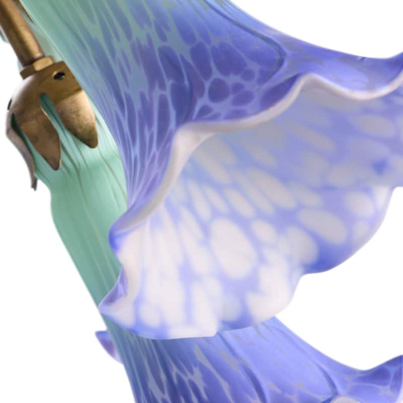 21.5-inch Antique Brass and Hand Blown Glass 10 Lily Downlight Table Lamp - 20.25" x 20.25" x 21.5"