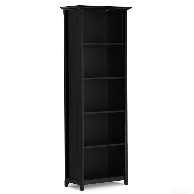 WYNDENHALL Normandy SOLID WOOD 72 x 26 inch Transitional 5 Shelf Bookcase - 14" D x 26" W x 72" H