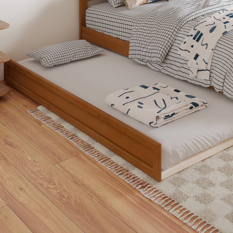 Felicity Platform Bed with Panel Footboard and Twin Trundle