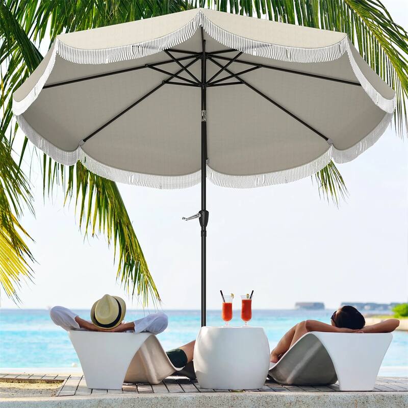 8.8 ft Patio Umbrella UPF 30+ Shade with Easy Crank Operation for Table or Standalone Use - 8.8'Dia x 7.8' H
