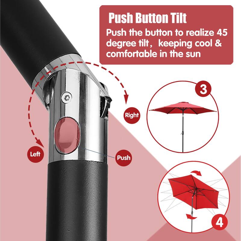 Ainfox 9ft Outdoor Patio Umbrella Multi-color Crank Lift Without Base