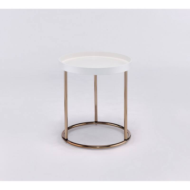Stylish and Functional Mid-Century Modern Side Table with Copper Legs
