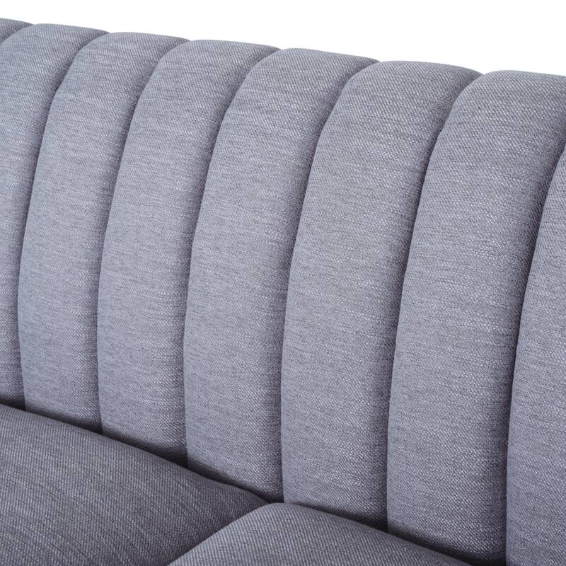 Grey Fabric 3-SEATER SOFA with Contemporary Design and Accent Pillows