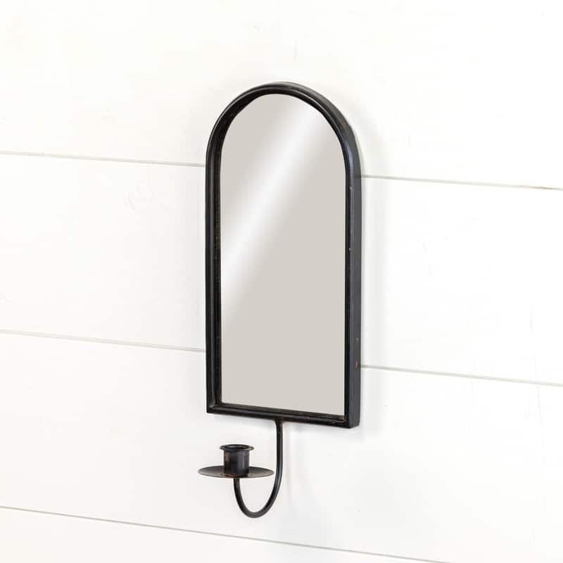 Black Mirror Wall Sconce - 15" H x 5" W x 5.75" D - 15" H x 5" W x 5.75" D