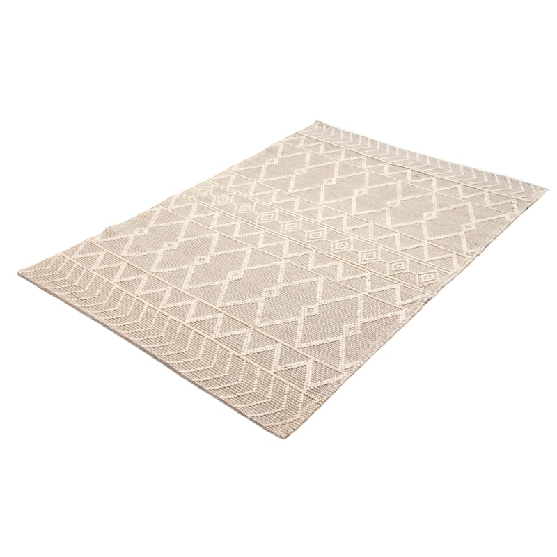ECARPETGALLERY Braid weave Sienna Cream Wool Rug - 5'11 x 8'11