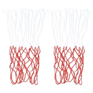 2Pcs 16.9" 5.5mm PP Basketball Hoop Net Replacement Outdoor, White Red