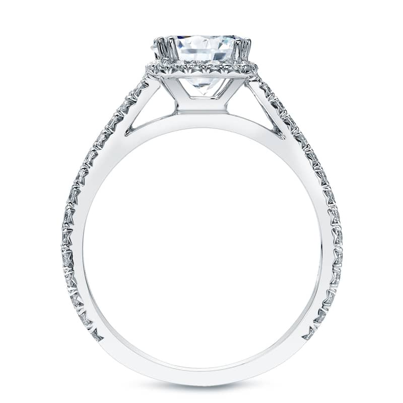 Auriya 2ctw Cushion-cut Halo Diamond Engagement Ring Set 14k Gold Certified