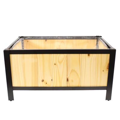 Acacia Steel-Frame Planter Box with Natural Bag