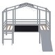 preview thumbnail 4 of 7, Grey Twin Loft Bed with Ladder, Slide & Blackboard