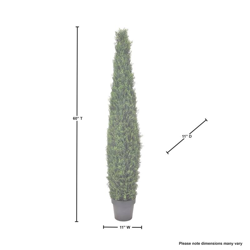 Potted Plastic Uv Treat Cypress Cone Topiary 60"