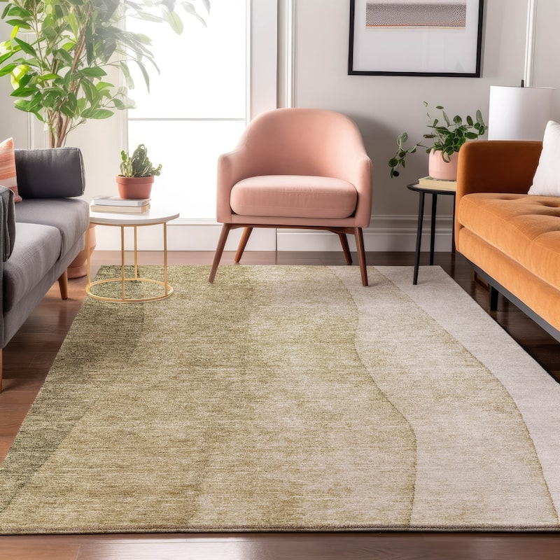 Premium Washable Super Soft Ombre Stripes Mayfield Rug - Taupe - 5' x 7' 6" - Rectangle