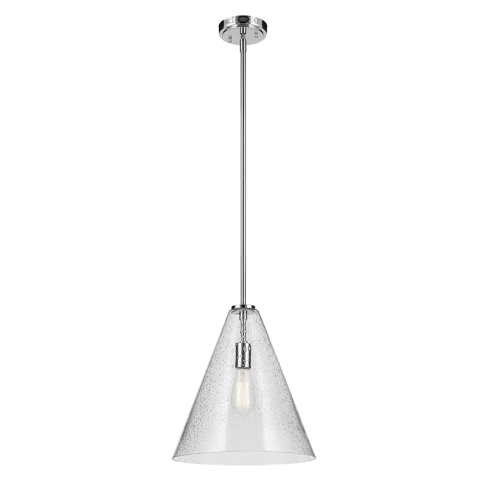 Kichler Lighting Everly 1-Light Cone Pendant Light with Seeded Glass