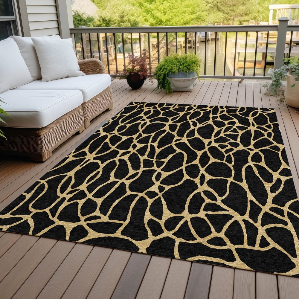 Machine Washable Indoor/ Outdoor Contemporary Chantille Rug