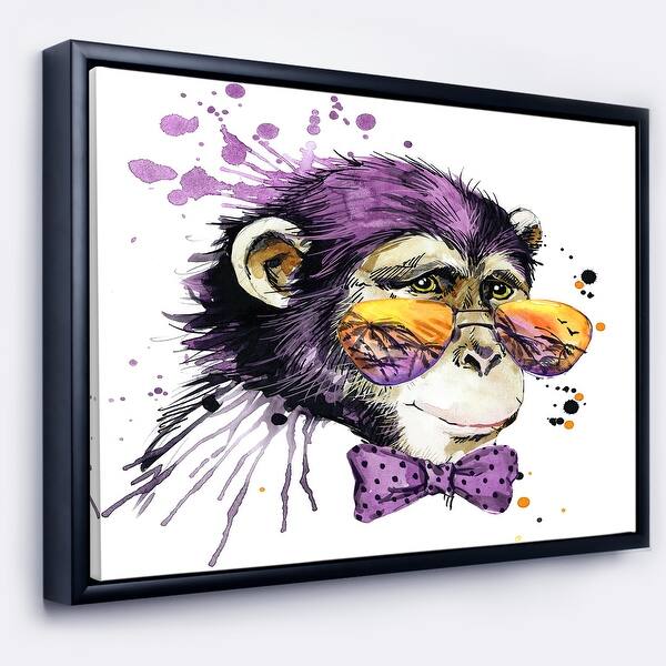 Shop Designart Cool Monkey Animal Kids Painting Framed Canvas Art Overstock 18936606