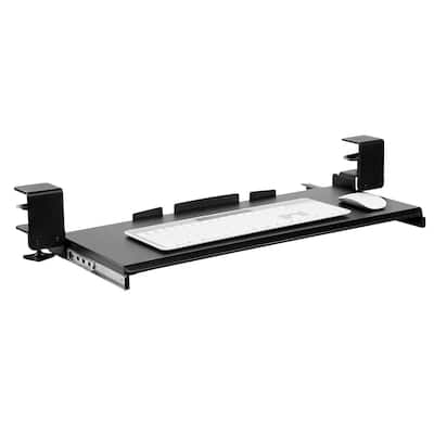 Mount-It! Clamp Keyboard Tray - Ergonomic Under Desk Pull Out Keyboard and Mouse Platform with No-Drill Easy Installation
