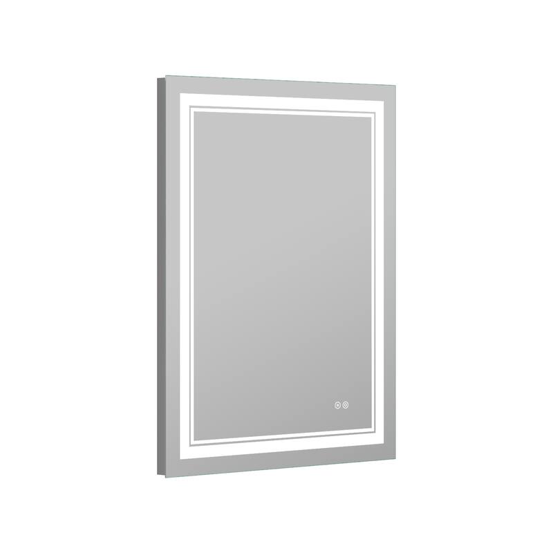 Retangular Wall Mounted LED Bathroom Mirror With Touch Switch Memory Mirror Anti-Fog (Horizontal/Vertical)