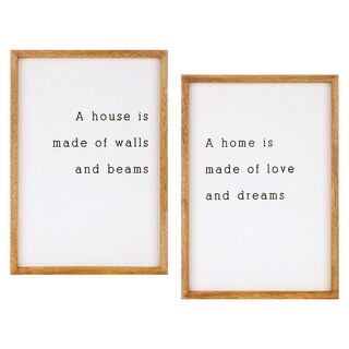 Modern Farmhouse Home Textual Framed Word Wall Art, Set of Two - Bed ...
