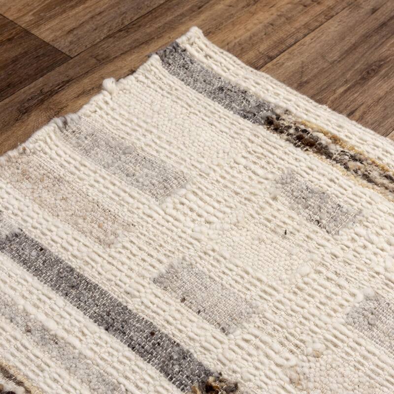 Alora Decor Taos Transitional Gray Wool/Cotton Area Rug