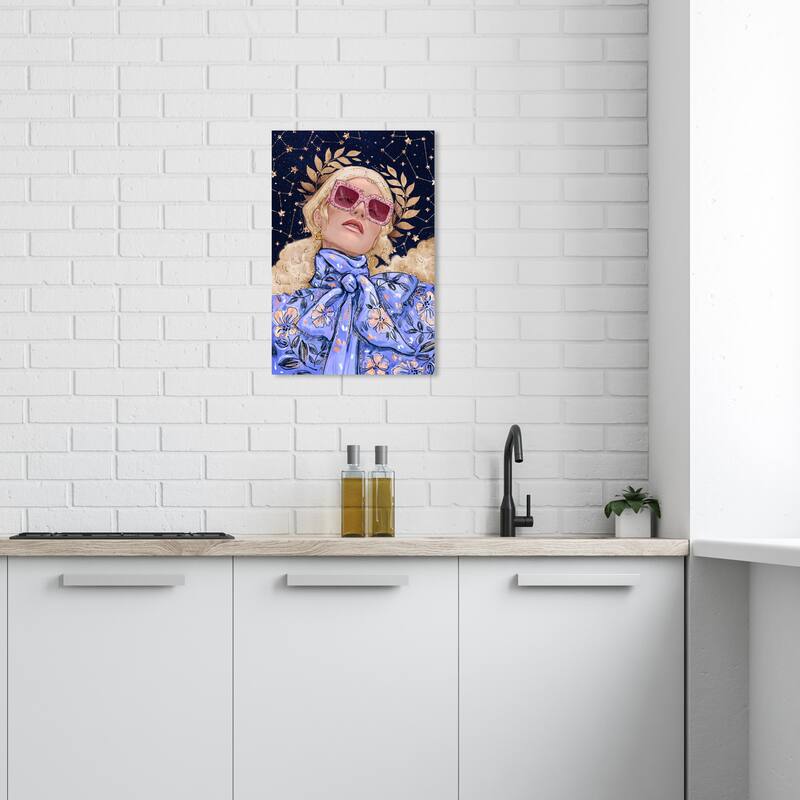Wynwood Studio Fashion and Glam Golden Locks and Stars Yellow and Light Yellow Glam Wall Art Canvas Print - 24 x 16
