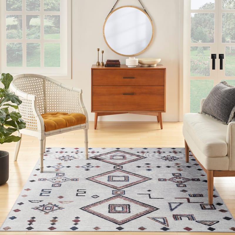 New Concept Washables Machine Washable Series 1 Indoor only Diamond Area Rug
