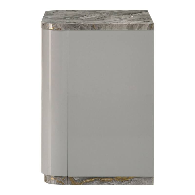 Furniture of America Sherri Modern 3-Piece Light Grey Solid Wood Kids Platform Bed and 2-Nightstand Bedroom Set with LED