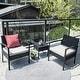 preview thumbnail 10 of 33, 3-piece Outdoor Bistro Sets, Cushioned chairs & Coffee Table
