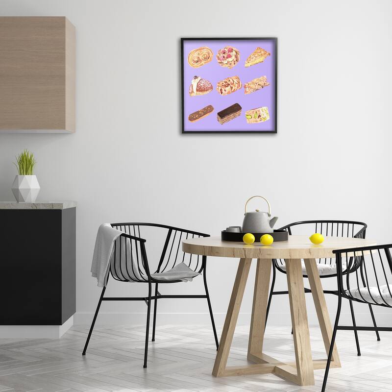 Stupell Bakery Goods on Purple Framed Giclee Art Design By Melissa Wang