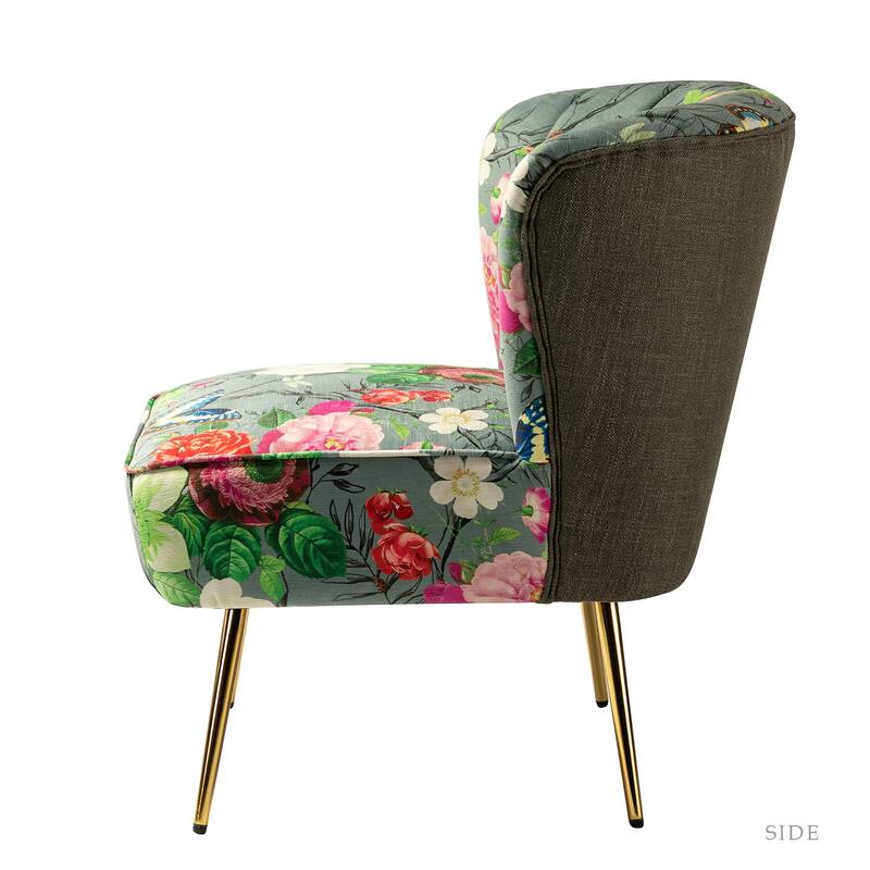 Almira Contemporary Upholstered Armless Side Chair with Tufted Back Set of 2 by HULALA HOME