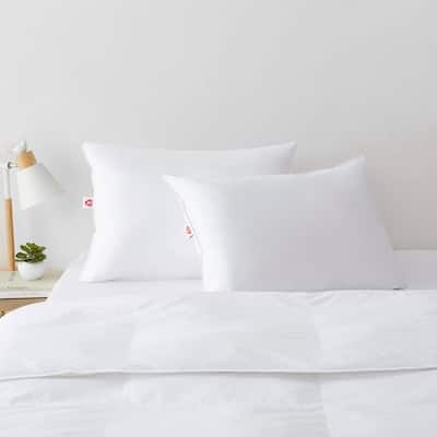 PrimaLoft ThermoPlume Down Alternative Medium Pillow for Back Sleepers by Dream Naturally - White