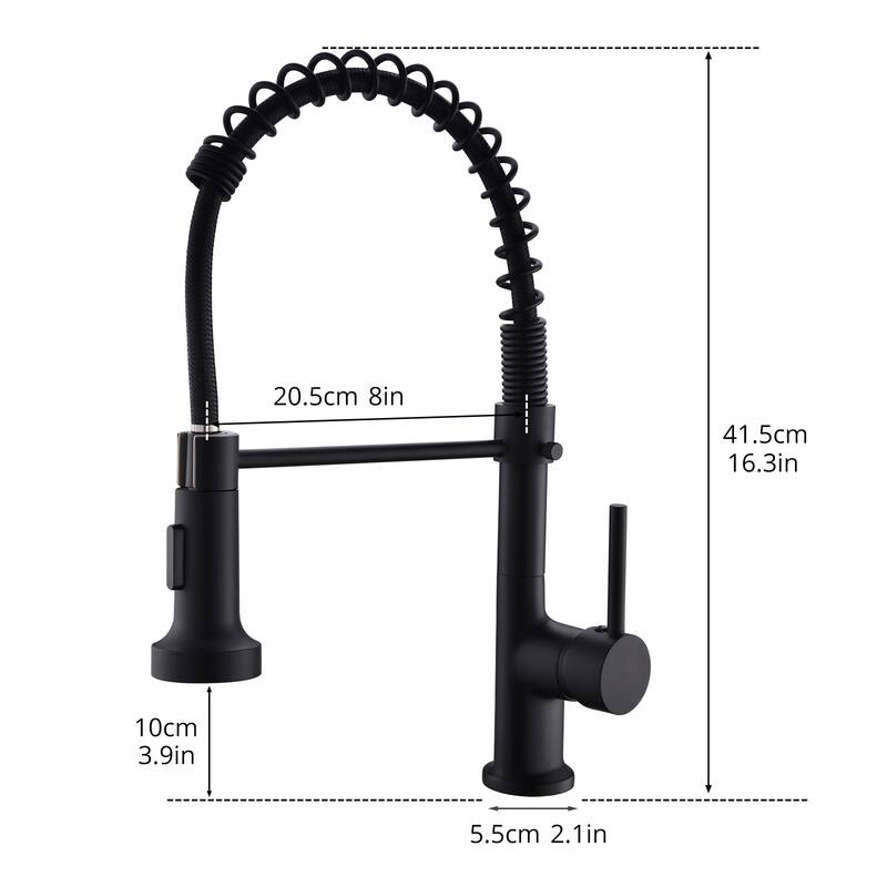 Commercial Single Handle Kitchen Faucet with Pull Down Sprayer
