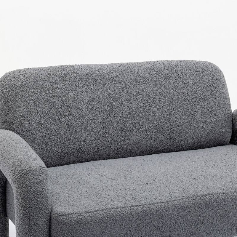 SEYNAR Mid-Century Modern Boucle 51'' Solid Wood Curved Sofa