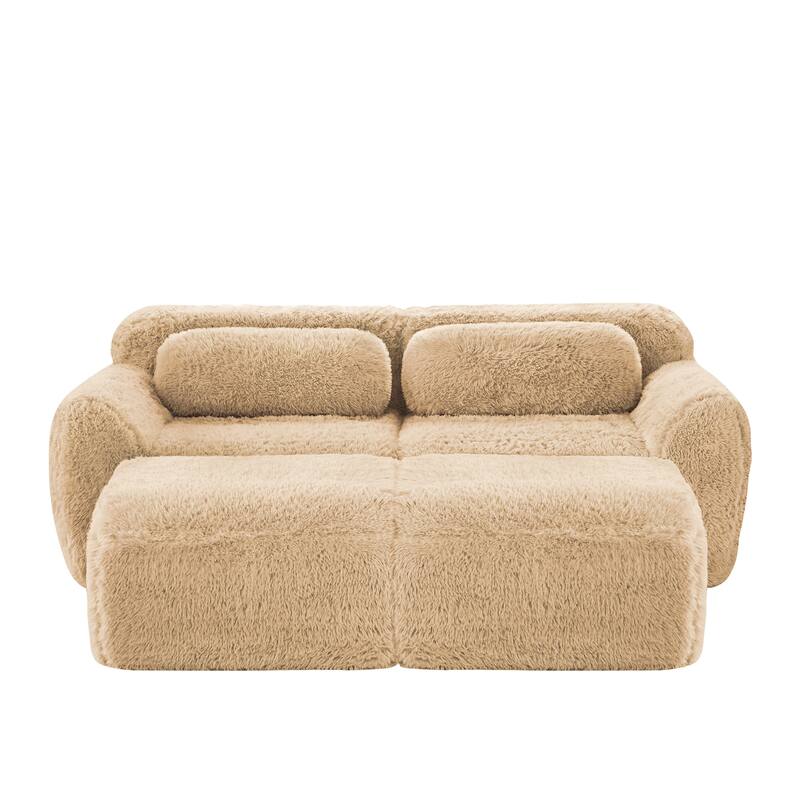 Anmytek Modular Sectional Sofa with Chaise - No Assembly Required, Plush Fabric