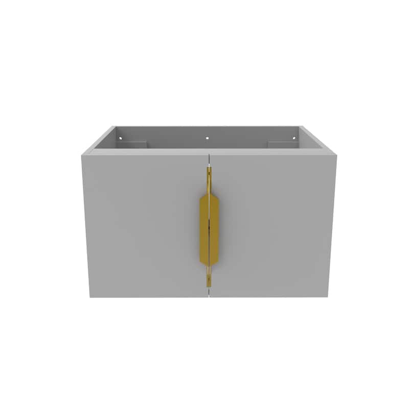 Alpine 24" Wall Mounted Bathroom Vanity (Base Only) - Grey - Gold Finish