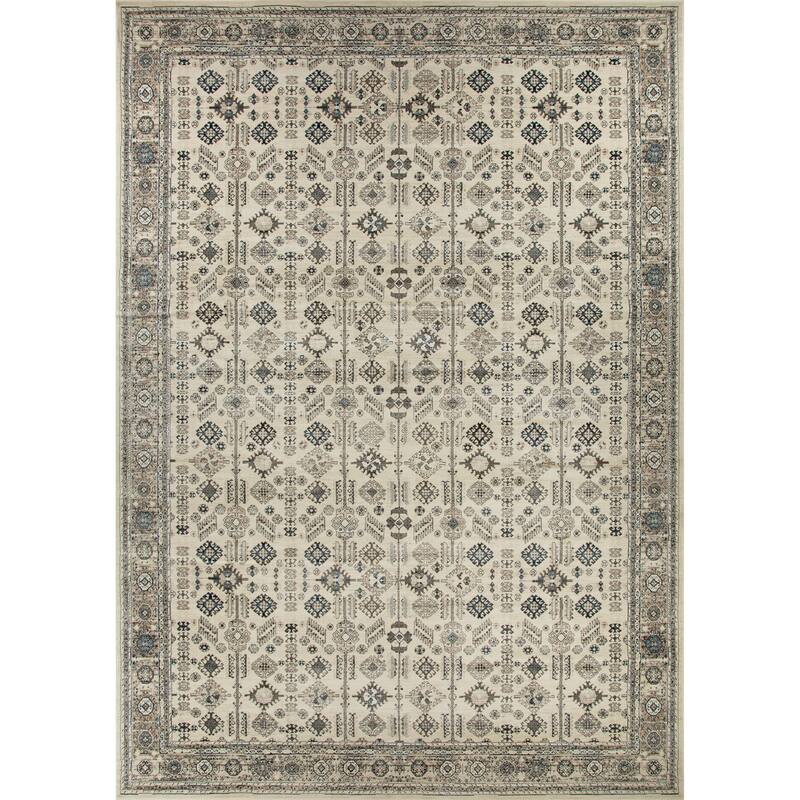 Anila Collection Ivory/Beige/Brown/Blue Transitional Oriental Area Rug - 7'10 X 10